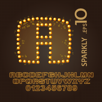 Sparkly alphabet font design vector