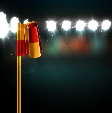 Spotlights and flag design vector