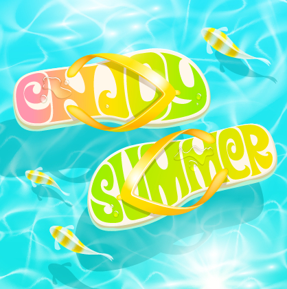 sandals design vector background 01 Summer sandals design vector background 01