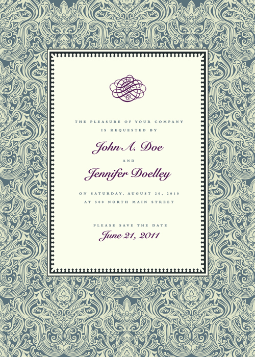 Vintage Floral invitations cover design vector 02