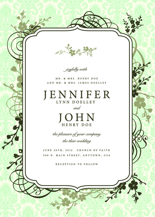 Vintage Floral invitations cover design vector 05