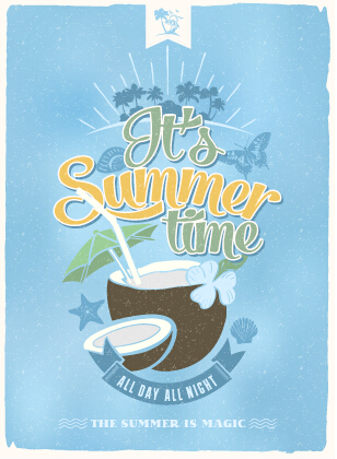vintage summer poster happy 