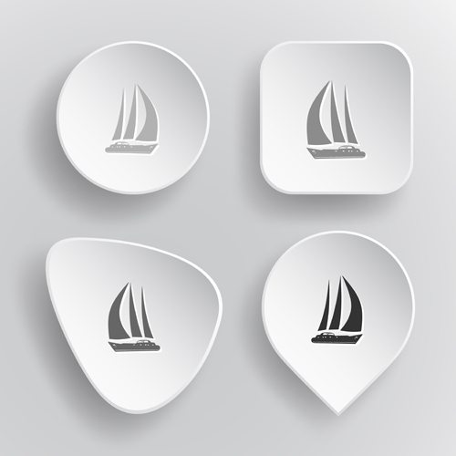 White paperboard icons vector set 08