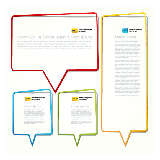 Speech Bubbles in empty frame vector 05