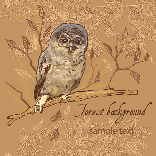 forest birds vector background 02