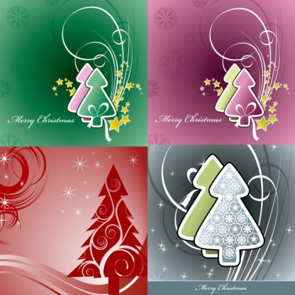Simple Christmas tree and stars vector background Simple Christmas tree and stars vector background