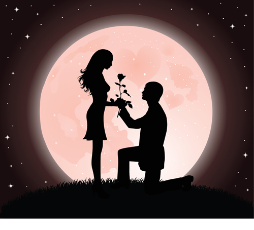 Couples design elements vector set 03