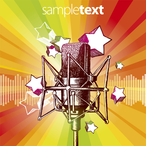 karaoke design elements vector 01