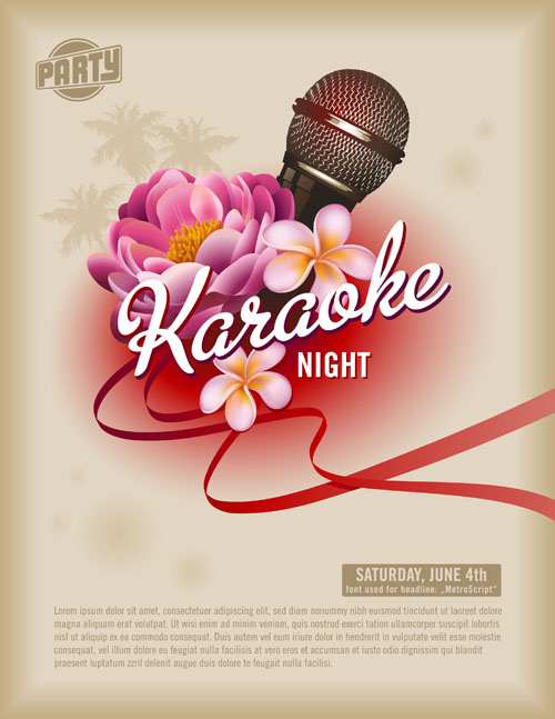 karaoke design elements vector 02