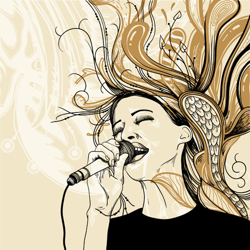 karaoke design elements vector 03