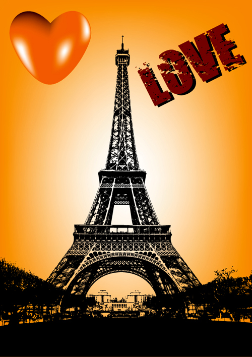 Stylish Paris elements vector set 01