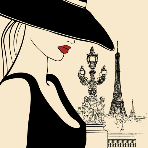 Stylish Paris elements vector set 02