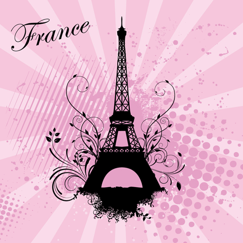 Stylish Paris elements vector set 03