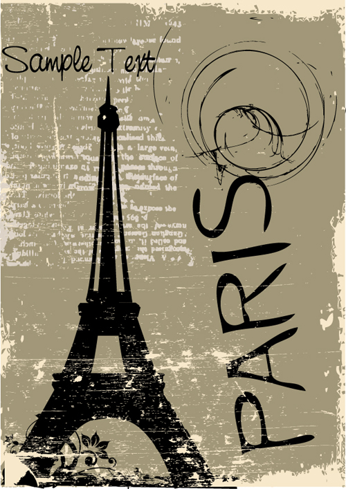 Stylish Paris elements vector set 04