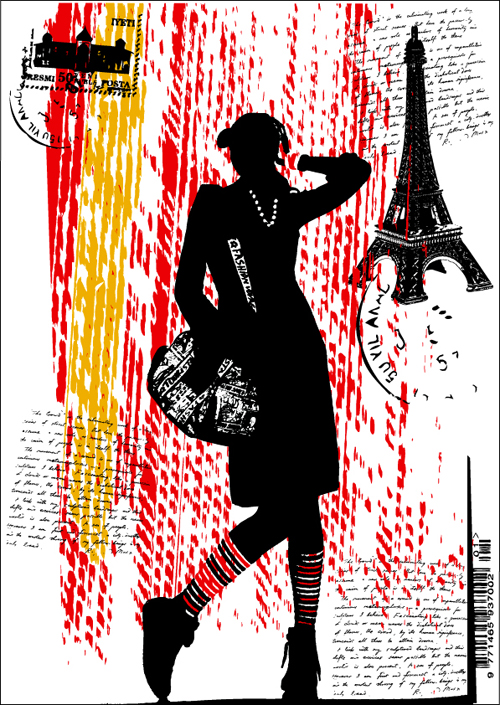 Stylish Paris elements vector set 06