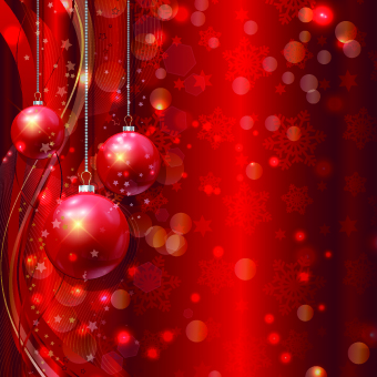 Red Christmas elements background vector set 03