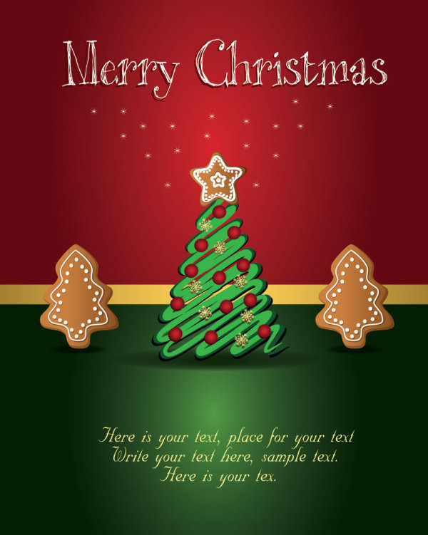 Cute Christmas creative Greeting Cards vector 01