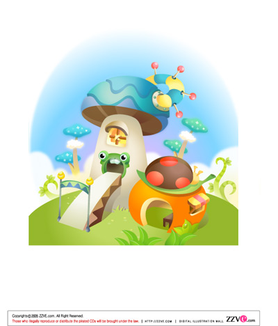 lovely cartoon scene set 16 vector