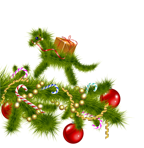 2014 Christmas Horse design elements vector 01