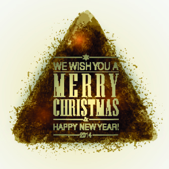2014 Christmas watercolor background vector 02