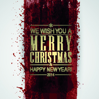 2014 Christmas watercolor background vector 04