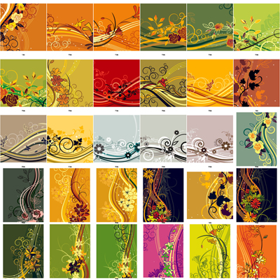 Exquisite Floral background set art