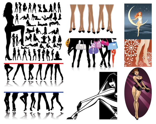 Womens legs set Vector