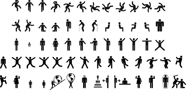 Action figures icons Vector