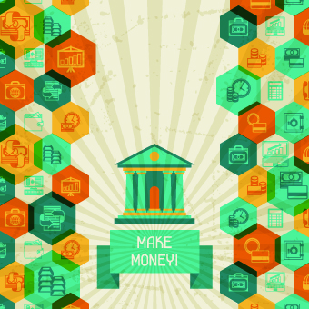 Vintage Banking and finance design vector 01