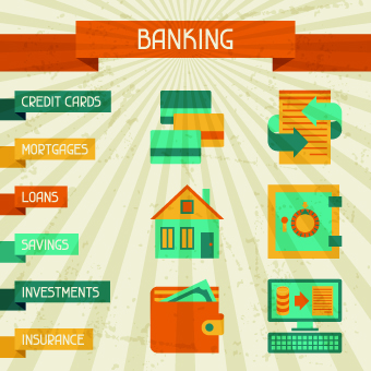 Vintage Banking and finance design vector 02