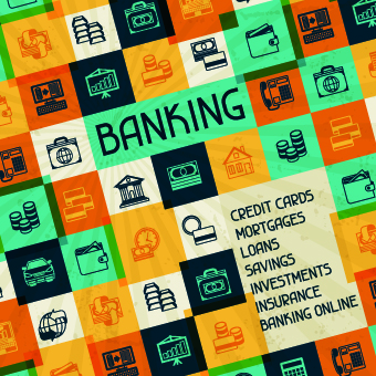 Vintage Banking and finance design vector 03