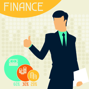 Vintage Banking and finance design vector 04