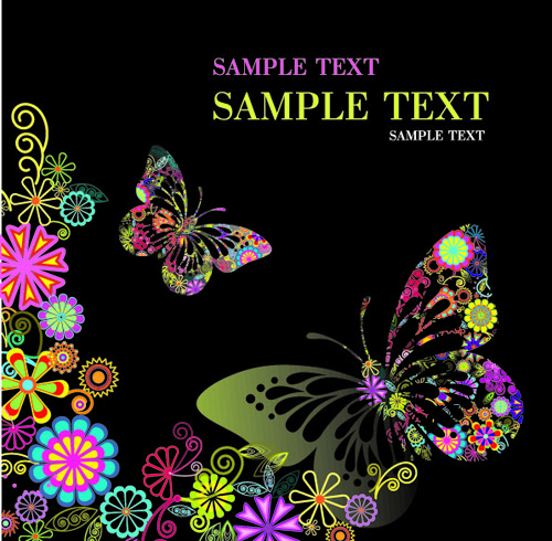 Beautiful floral butterfly creative background art 01