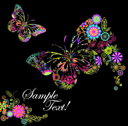 butterfly creative background art 02 Beautiful floral butterfly creative background art 02