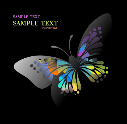 butterfly creative background art 04 Beautiful floral butterfly creative background art 04
