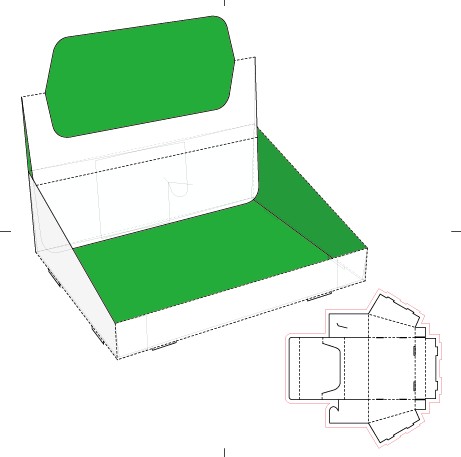 Paper package box print template vector 01