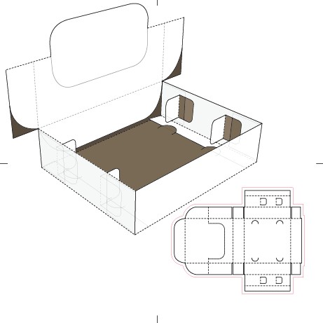 Paper package box print template vector 02