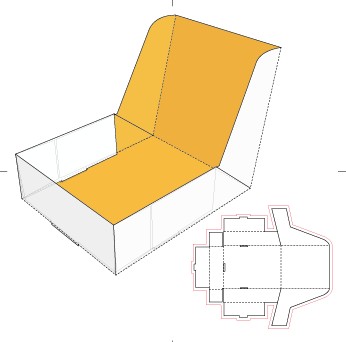 Paper package box print template vector 05