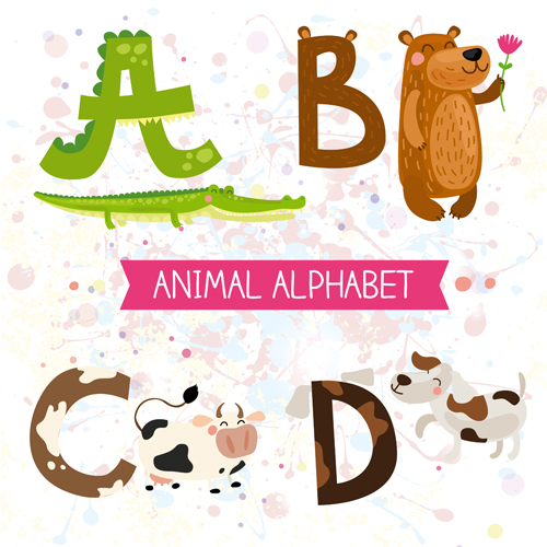 Cartoon animal alphabets deisng vector set 01 Cartoon animal alphabets deisng vector set 01