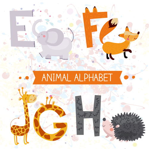 Cartoon animal alphabets deisng vector set 03 Cartoon animal alphabets deisng vector set 03