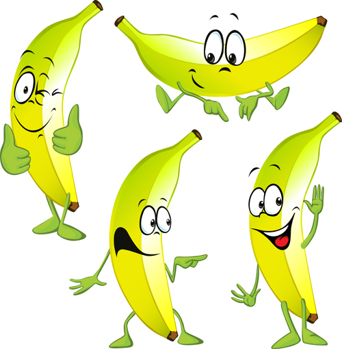 Cartoon banana characters vector material