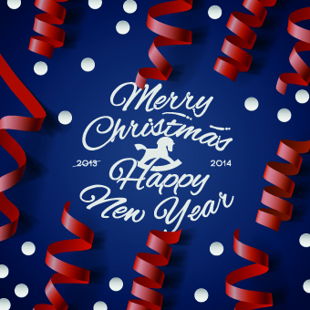 ribbon new year christmas background vector background 