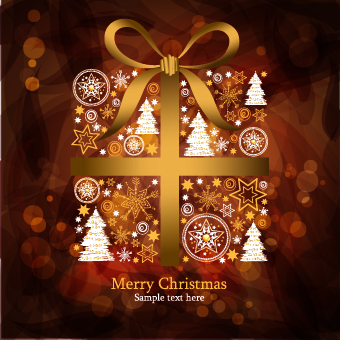 Christmas luxury decor elements vector background 01
