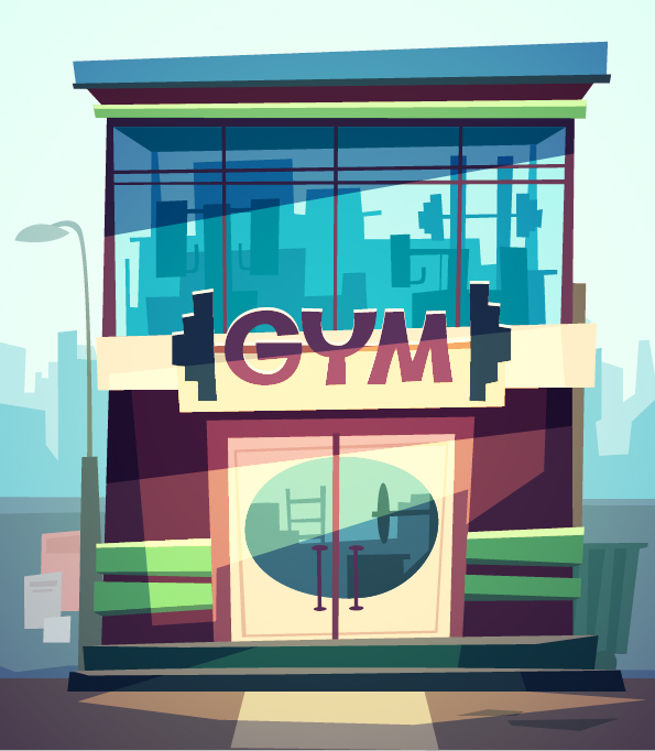 City building facades vector graphics 02