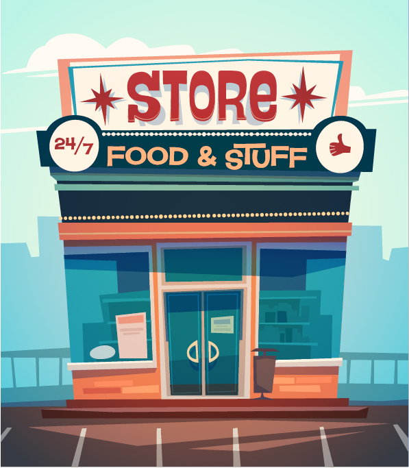 City building facades vector graphics 03