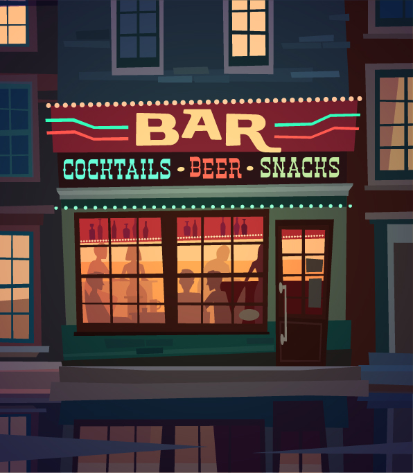 City building facades vector graphics 04