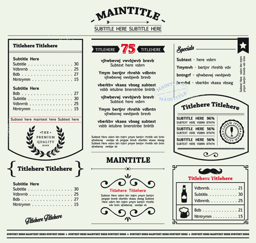 Classical menu vectors design 02