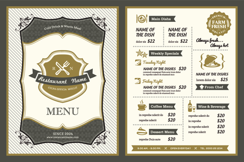 Classical menu vectors design 04