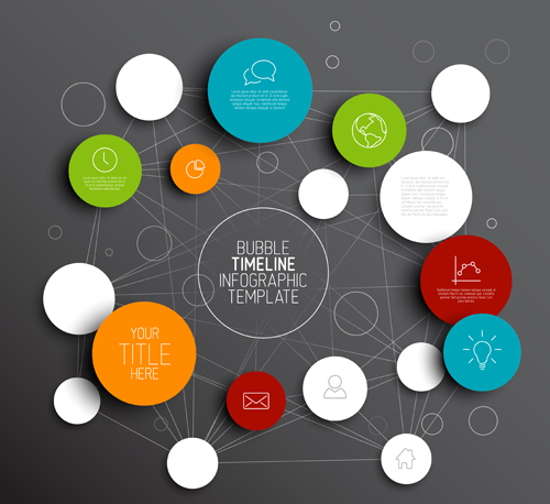 template vector template infographic colored circles circle 
