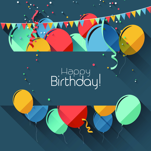 happy birthday happy gray confetti colored birthday background vector background 